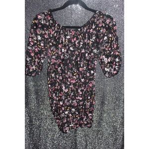 Deb 2x floral lace print see through shirt